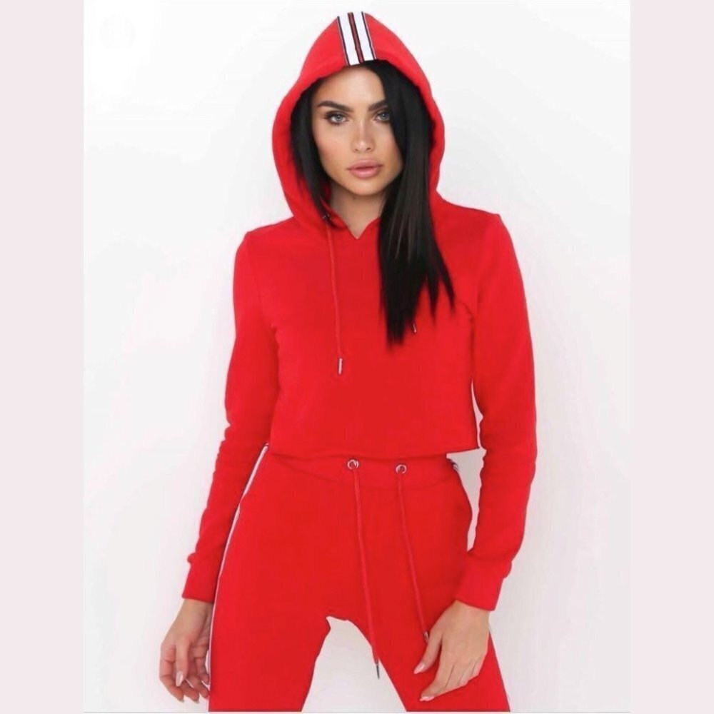 I.AM.GIA Delevingne Red Cropped Hoodie Size Small